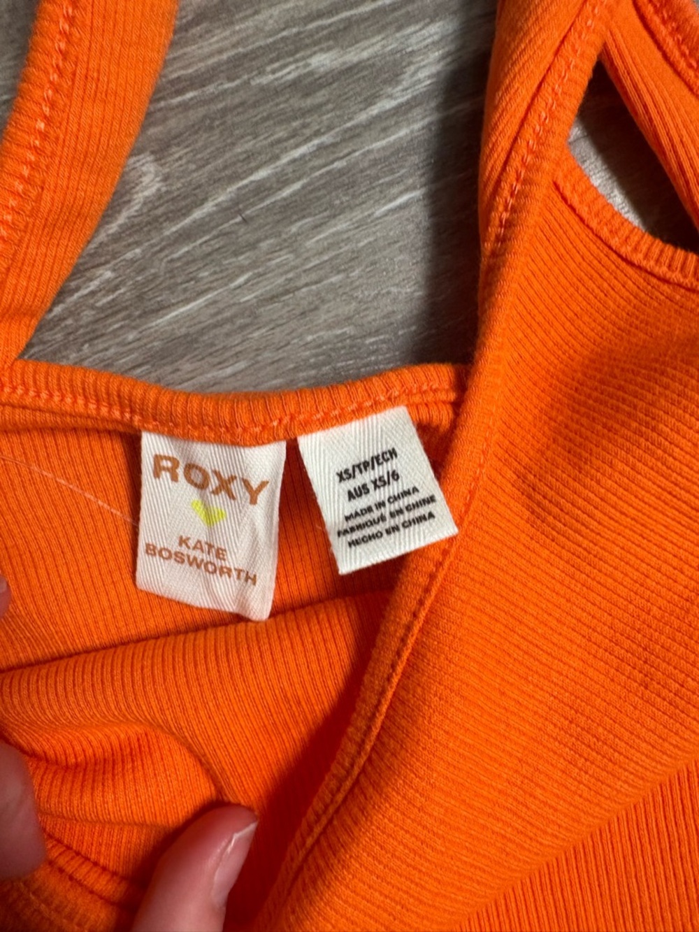 Roxy Neon Orange Ribbed Tank Dress - Picture 2 of 2